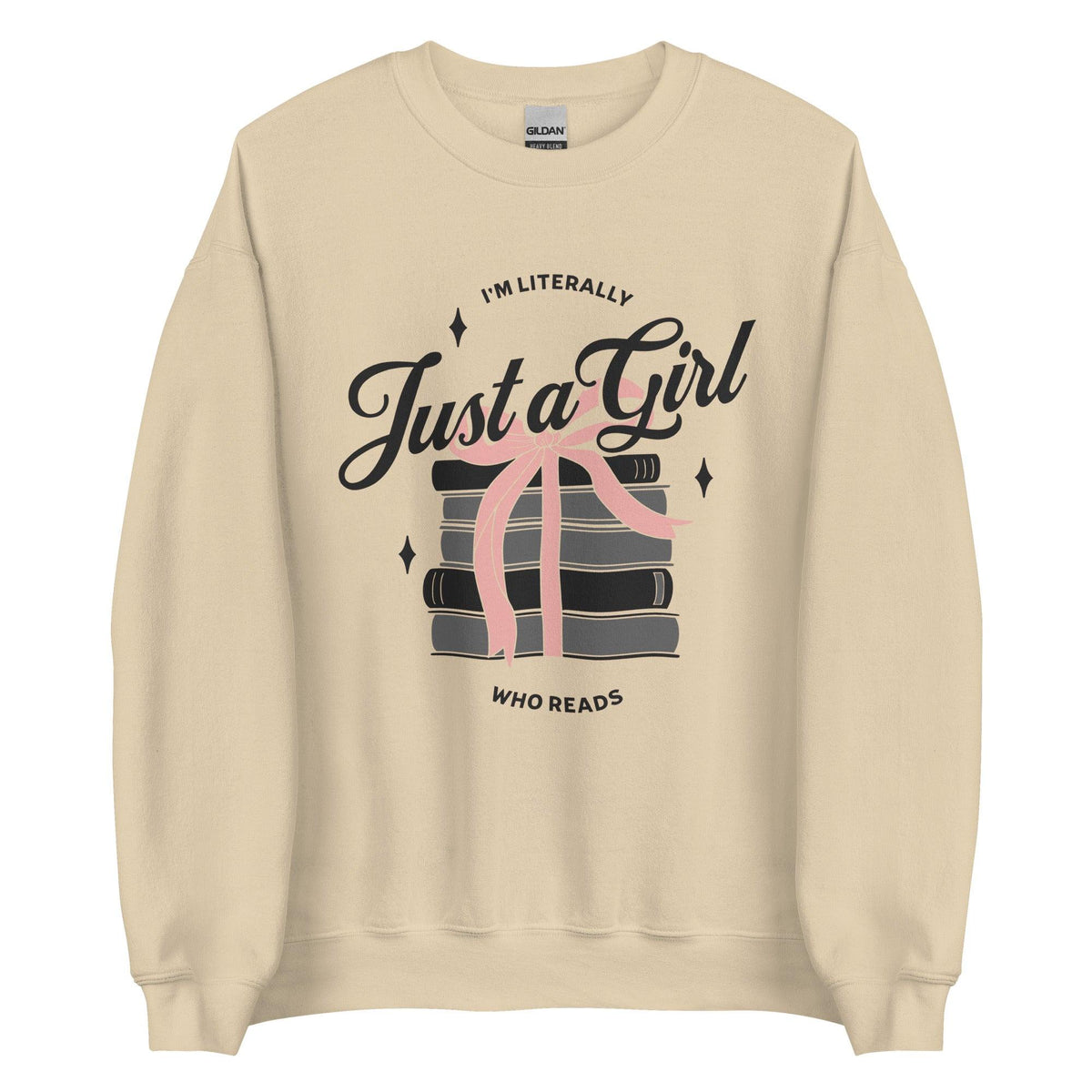 Just A Girl Who Reads Sweatshirt - The Bean Workshop - bookish, girly, read everyday, sweatshirt