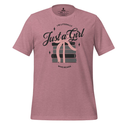 Just A Girl Who Reads T-Shirt - The Bean Workshop - book lover, bookish, bow, coquette, read everyday, t-shirt