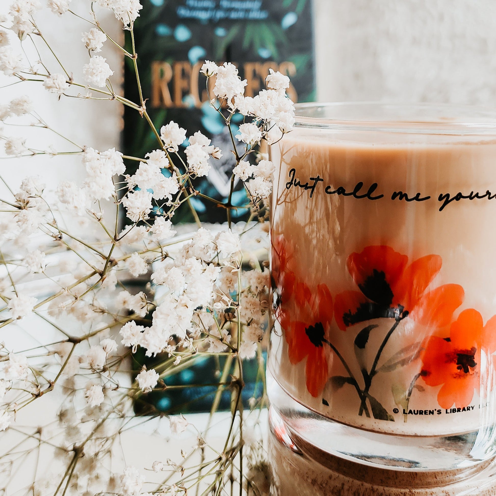 Just Call Me Yours Kai Azer Glass Mug - The Bean Workshop - coffee mug, fearless, glass mug, kai azer, lauren roberts, paedyn gray, powerless, reckless