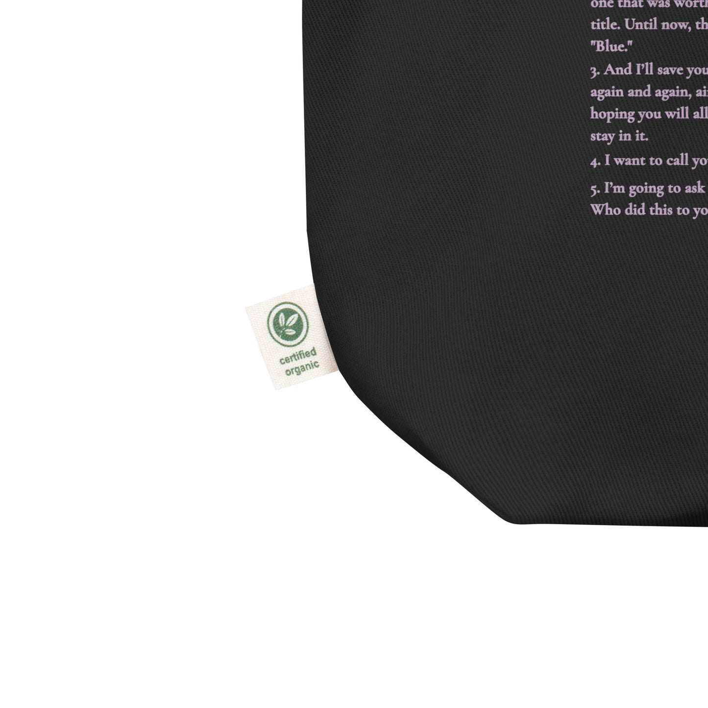 Kai Azer Book Quotes Organic Cotton Twill Tote Bag - The Bean Workshop - bag, canvas bag, kai azer, lauren roberts, paedyn gray, powerless, tote, tote bag