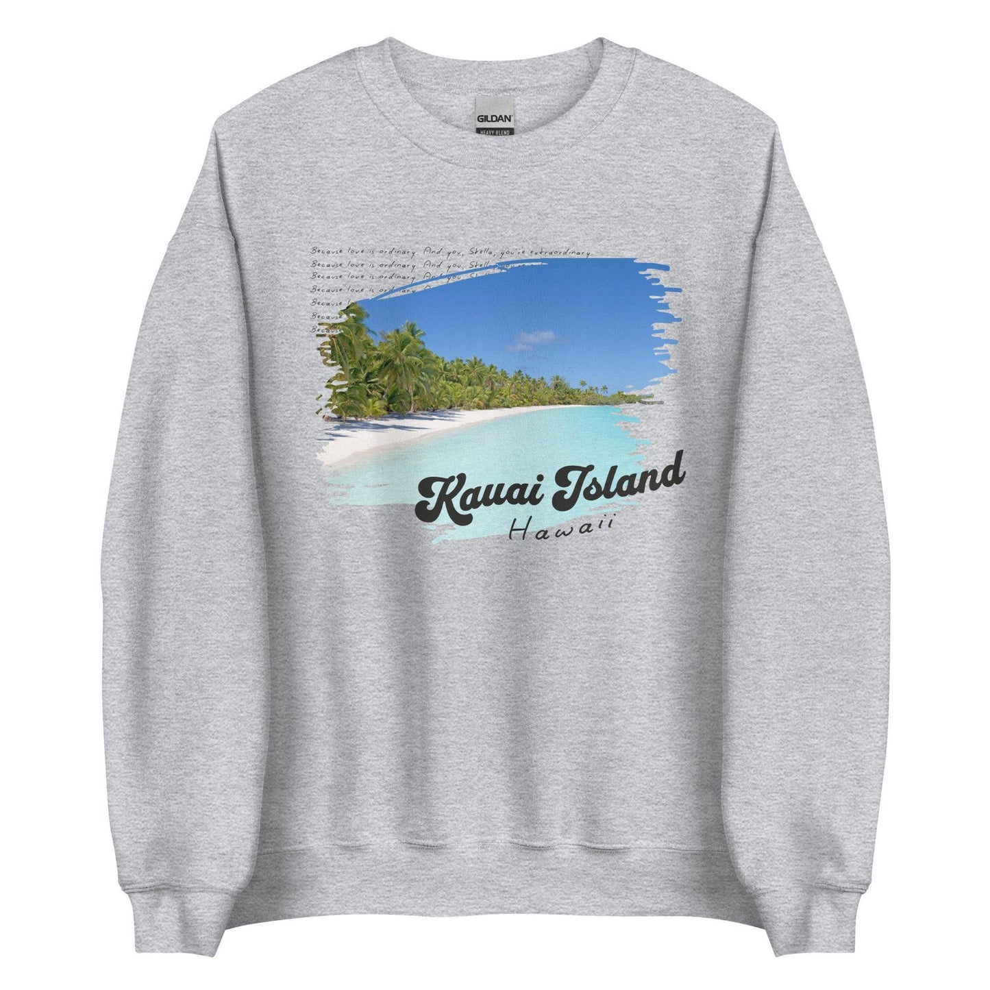 Kauai Island Stella & Christian Sweatshirt - The Bean Workshop - ana huang, beach vibe, christian harper, stella allonso, sweater, sweatshirt, twisted lies