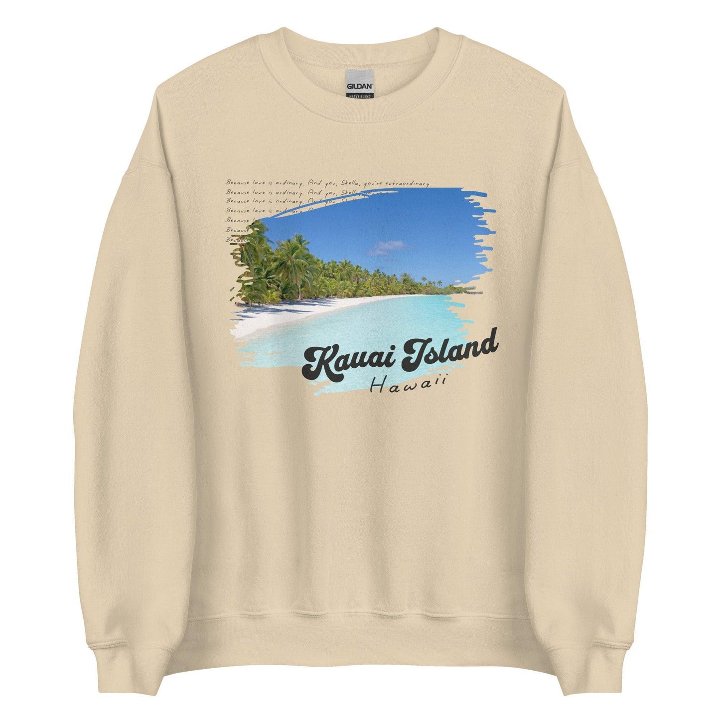 Kauai Island Stella & Christian Sweatshirt - The Bean Workshop - ana huang, beach vibe, christian harper, stella allonso, sweater, sweatshirt, twisted lies