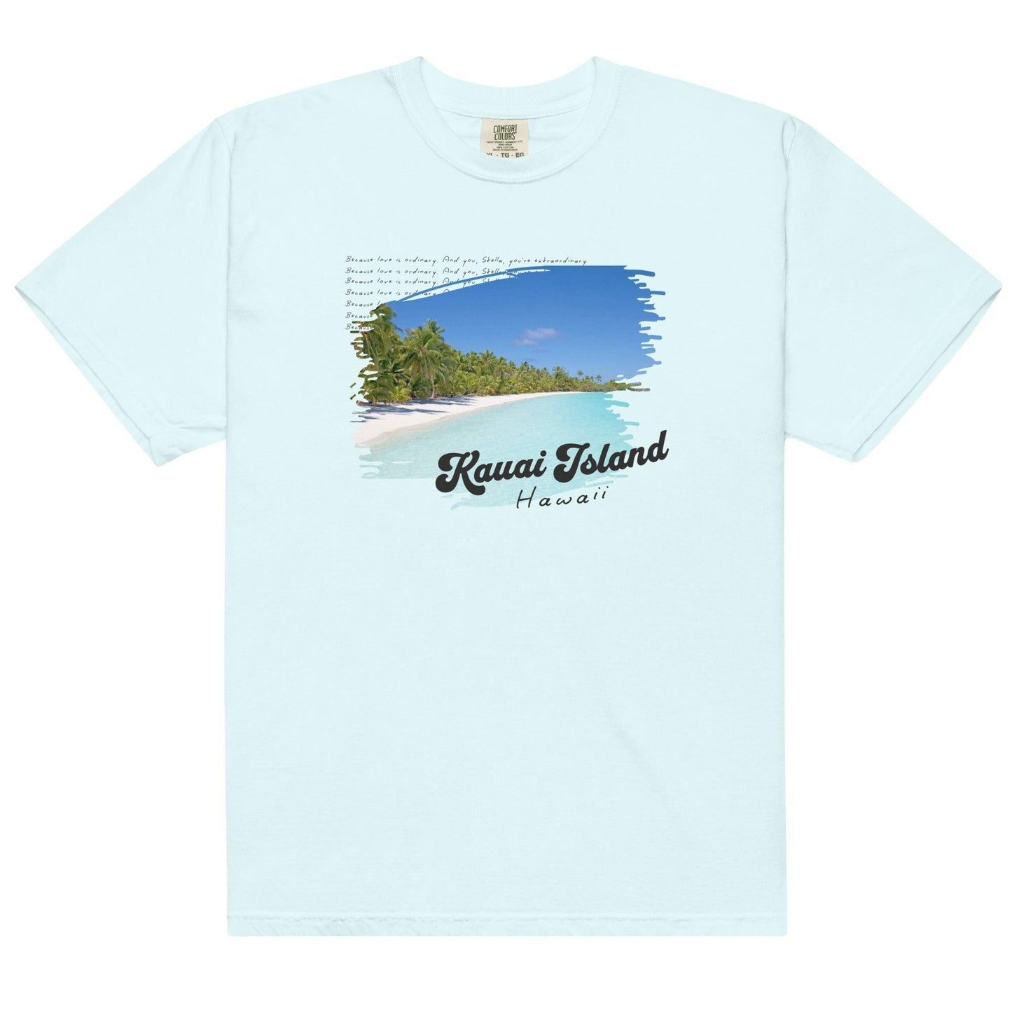 Kauai Island Stella & Christian Tee Shirt - The Bean Workshop - ana huang, beach vibe, box tee, christian harper, retro, stella allonso, twisted