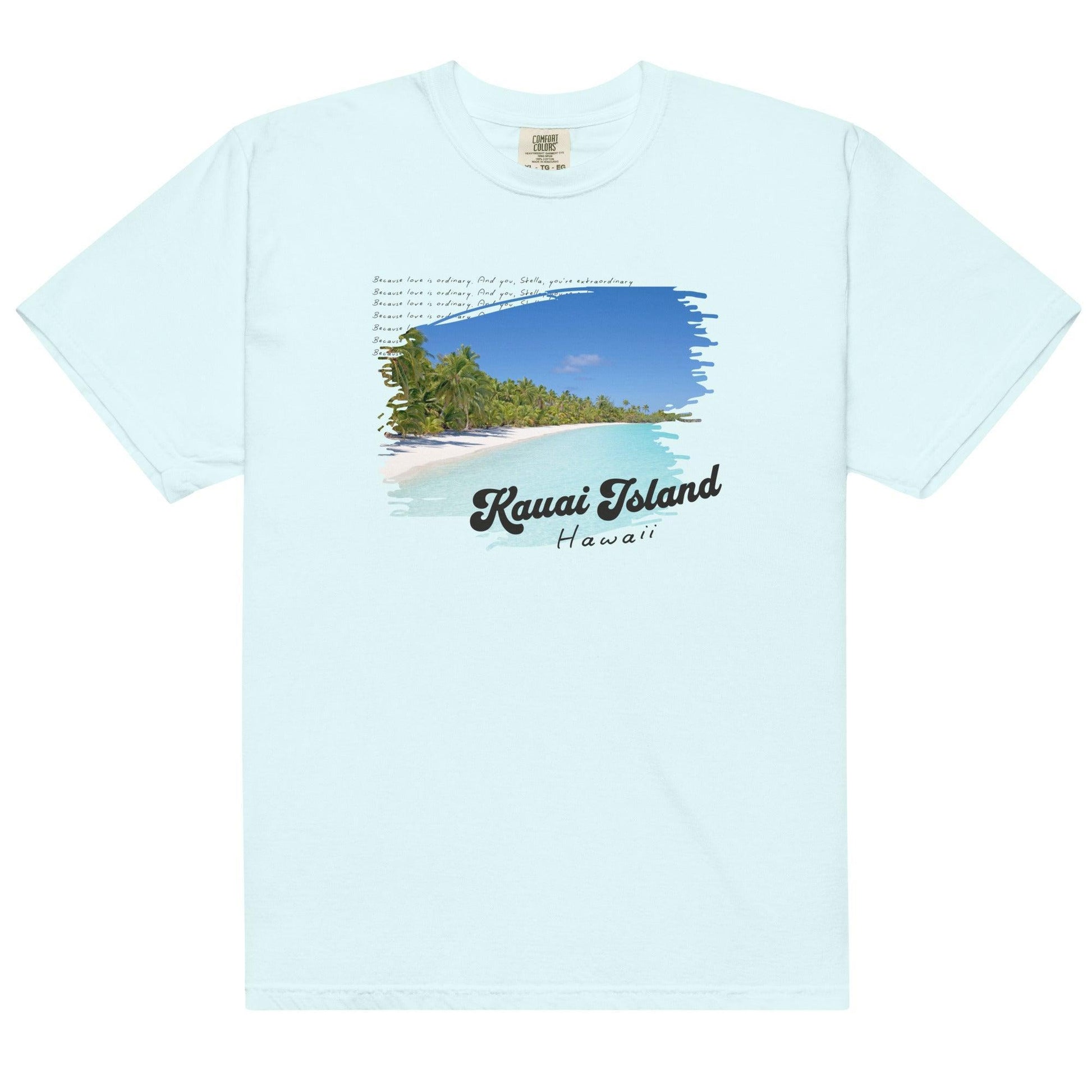 Kauai Island Stella & Christian Tee Shirt - The Bean Workshop - ana huang, beach vibe, box tee, christian harper, retro, stella allonso, twisted