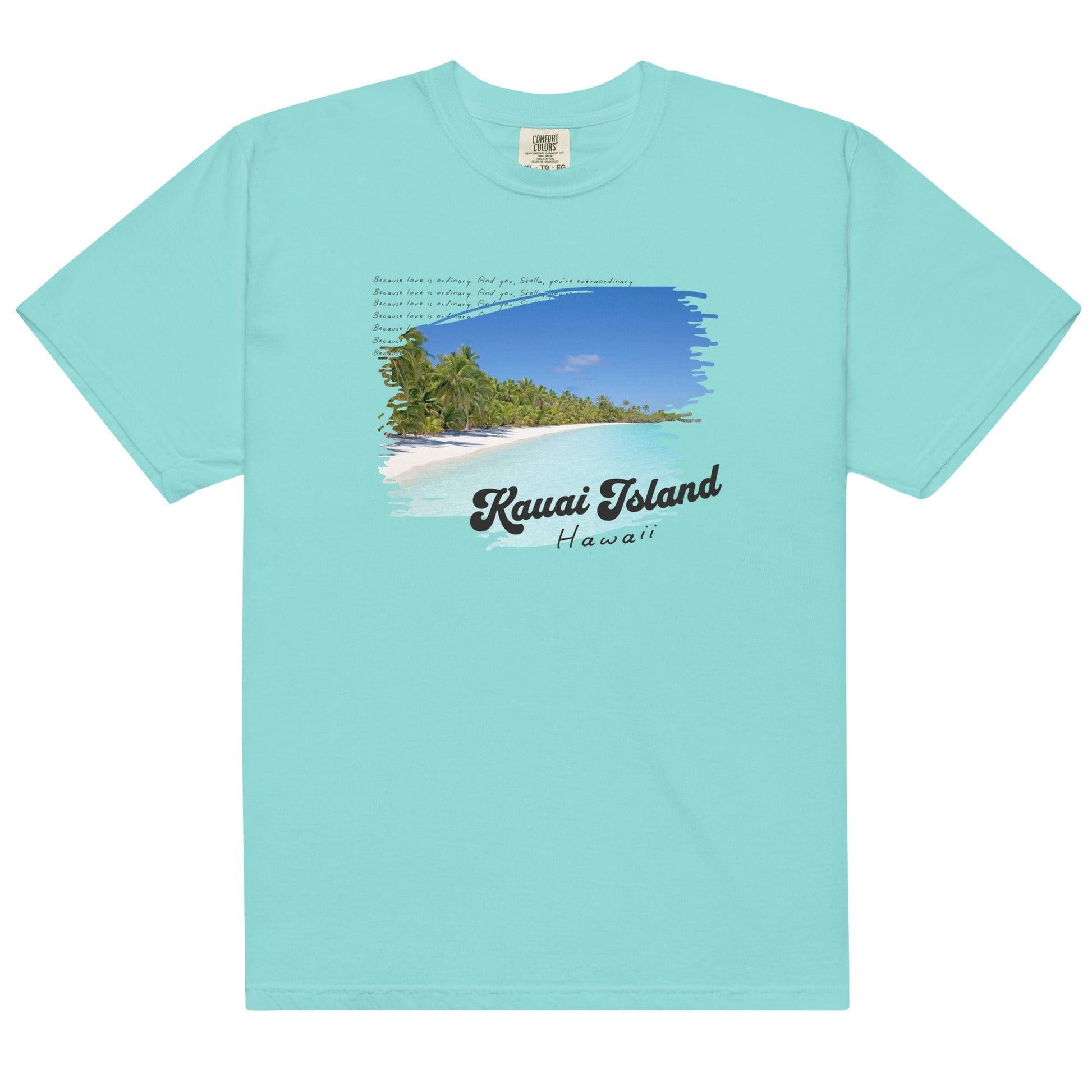 Kauai Island Stella & Christian Tee Shirt - The Bean Workshop - ana huang, beach vibe, box tee, christian harper, retro, stella allonso, twisted