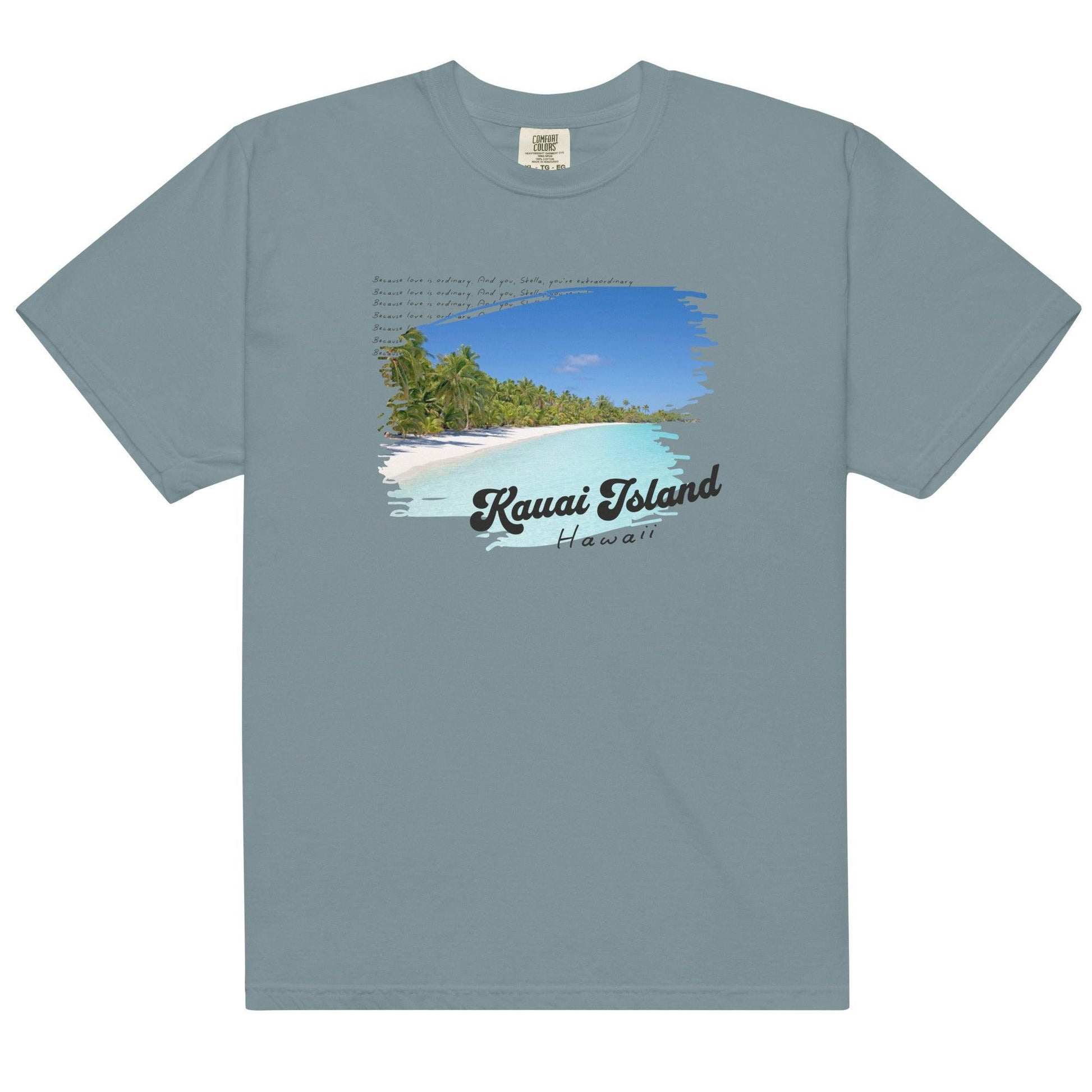 Kauai Island Stella & Christian Tee Shirt - The Bean Workshop - ana huang, beach vibe, box tee, christian harper, retro, stella allonso, twisted
