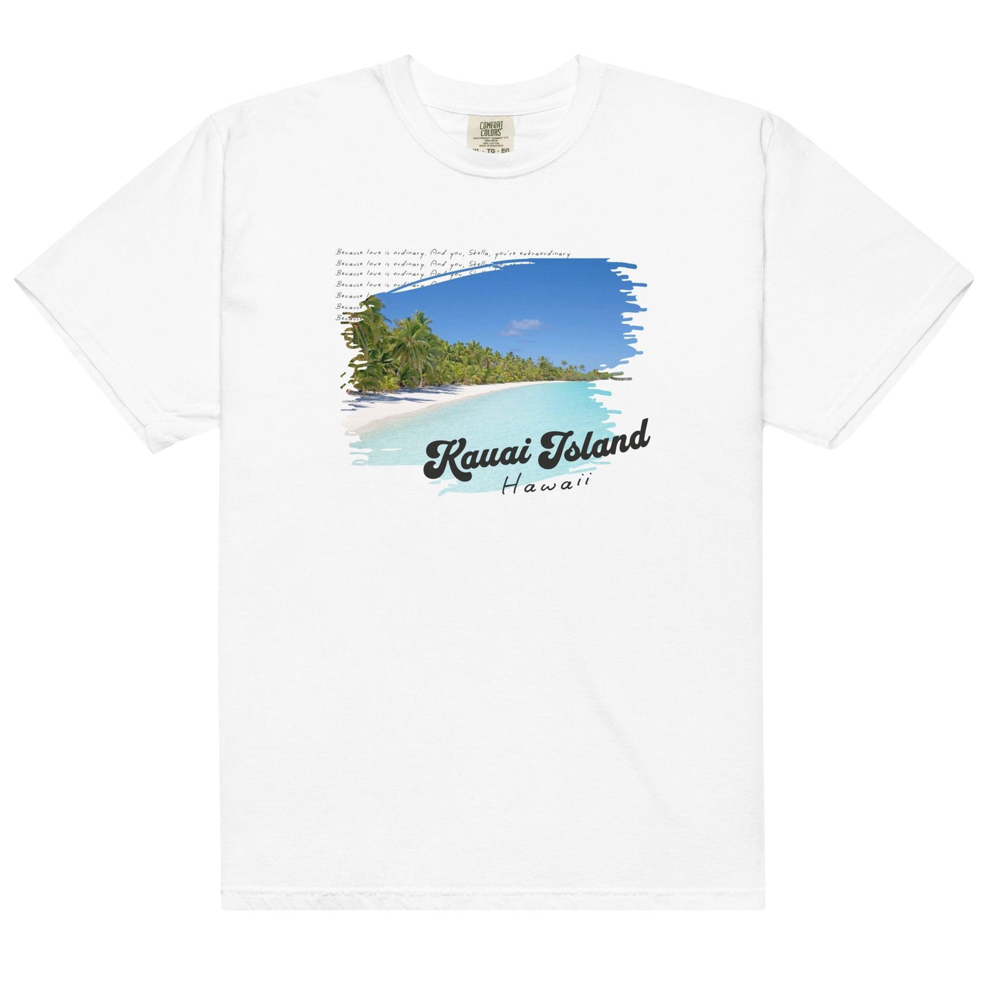 Kauai Island Stella & Christian Tee Shirt - The Bean Workshop - ana huang, beach vibe, box tee, christian harper, retro, stella allonso, twisted