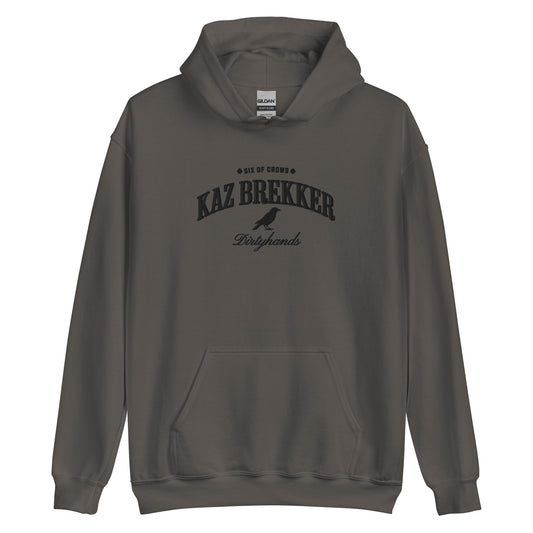 Kaz Brekker Embroidered Hoodie - The Bean Workshop - embroidered, hoodie, kaz brekker, leigh bardugo, six of crows, Six of Crows fan merchandise, Six of Crows hooded sweatshirt, The Dregs apparel