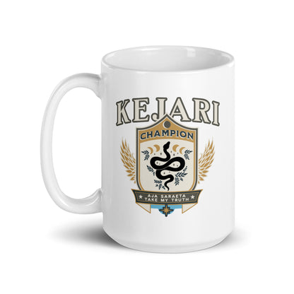 Kejari Mug - The Bean Workshop - bookish accessories, Bookish Fashion, Carissa Broadbent, ceramic mug, coffee mug, Fandom Merch, Kejari Tournament, mug, The Serpent and The Wings of Night