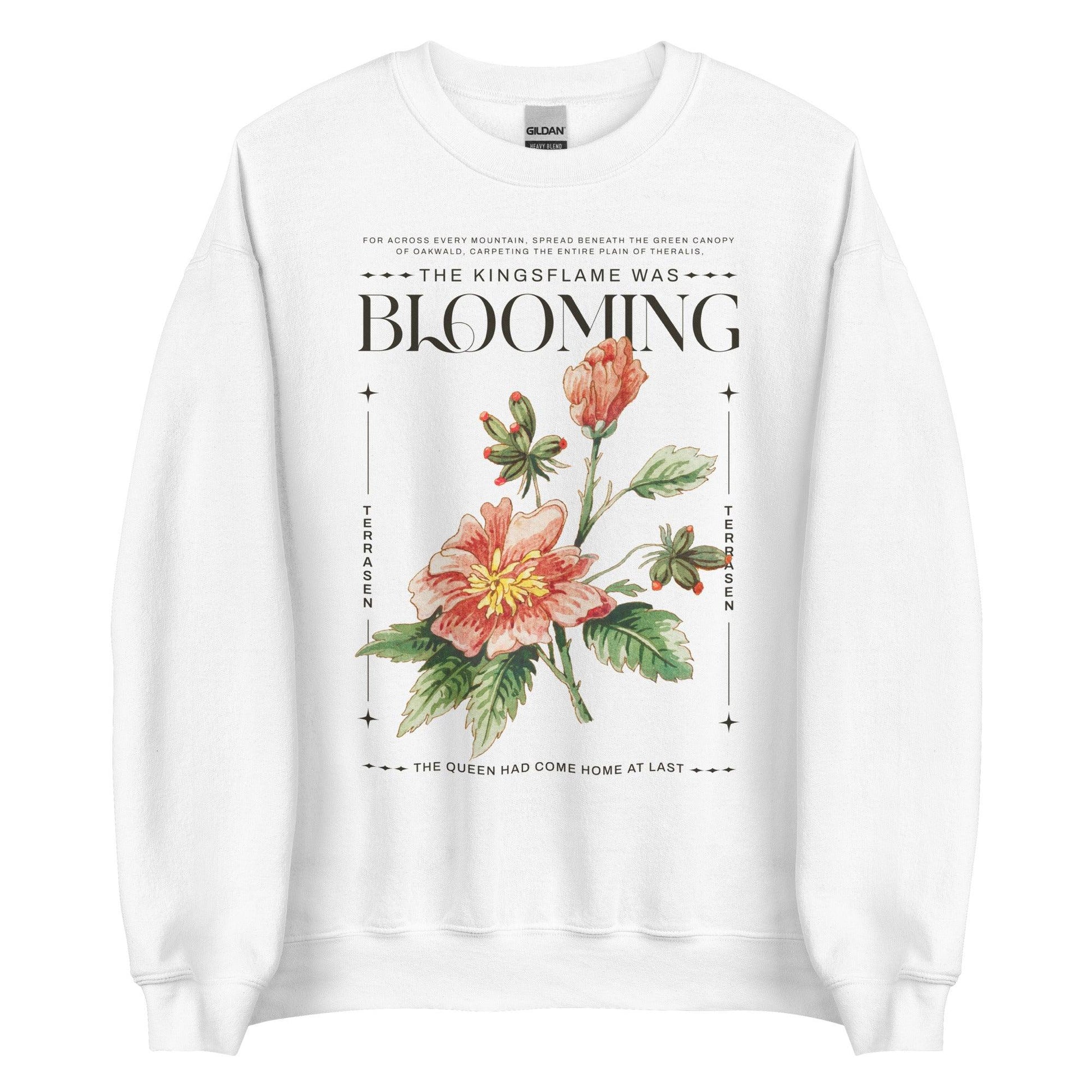 Kingsflame was Blooming Sweatshirt - The Bean Workshop - aelin galathynius, sarah j. maas, sweatshirt, throne of glass, tog