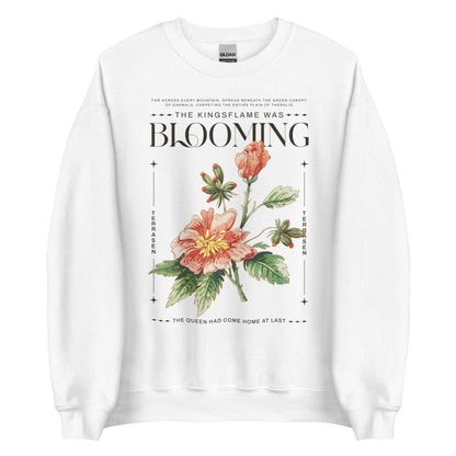 Kingsflame was Blooming Sweatshirt - The Bean Workshop - aelin galathynius, sarah j. maas, sweatshirt, throne of glass, tog