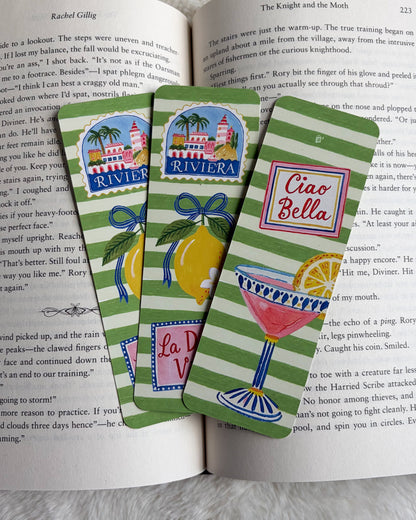 La Dolce Vita Bookmark - The Bean Workshop - book lover gift, bookish gift, bookmark, cottagecore, Italian bookmark, La Dolce Vita, Riviera