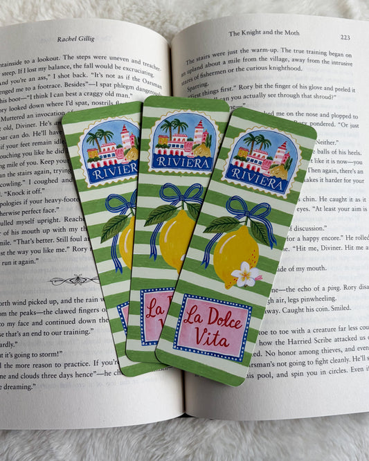 La Dolce Vita Bookmark - The Bean Workshop - book lover gift, bookish gift, bookmark, cottagecore, Italian bookmark, La Dolce Vita, Riviera