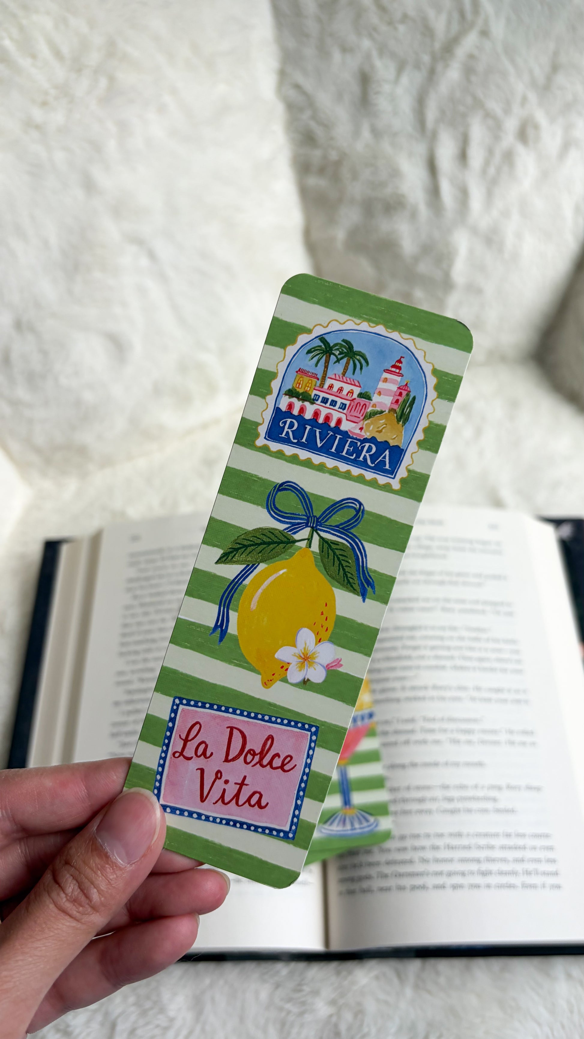La Dolce Vita Bookmark - The Bean Workshop - book lover gift, bookish gift, bookmark, cottagecore, Italian bookmark, La Dolce Vita, Riviera