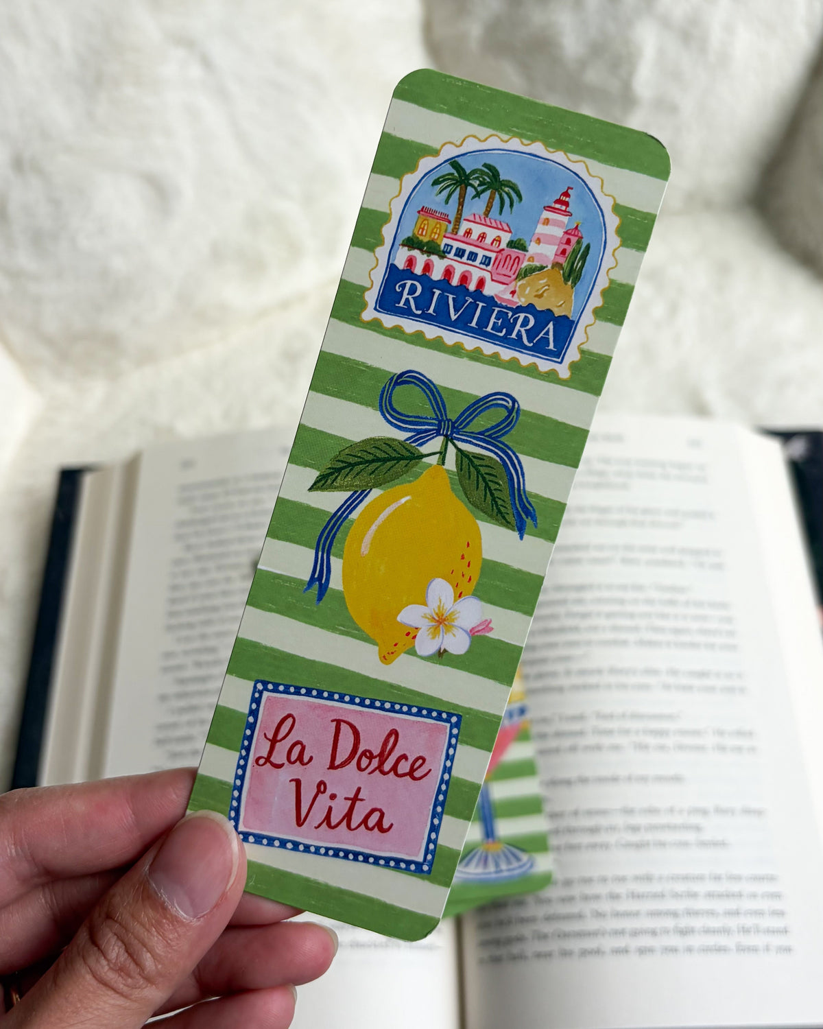 La Dolce Vita Bookmark - The Bean Workshop - book lover gift, bookish gift, bookmark, cottagecore, Italian bookmark, La Dolce Vita, Riviera