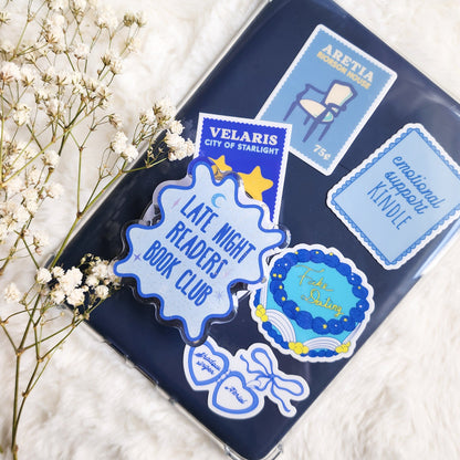 Late Night Readers Book Club Glitter Magnetic Kindle Grip or Phone Holder - The Bean Workshop - Bookish Accessories, kindle grip, reading accessories