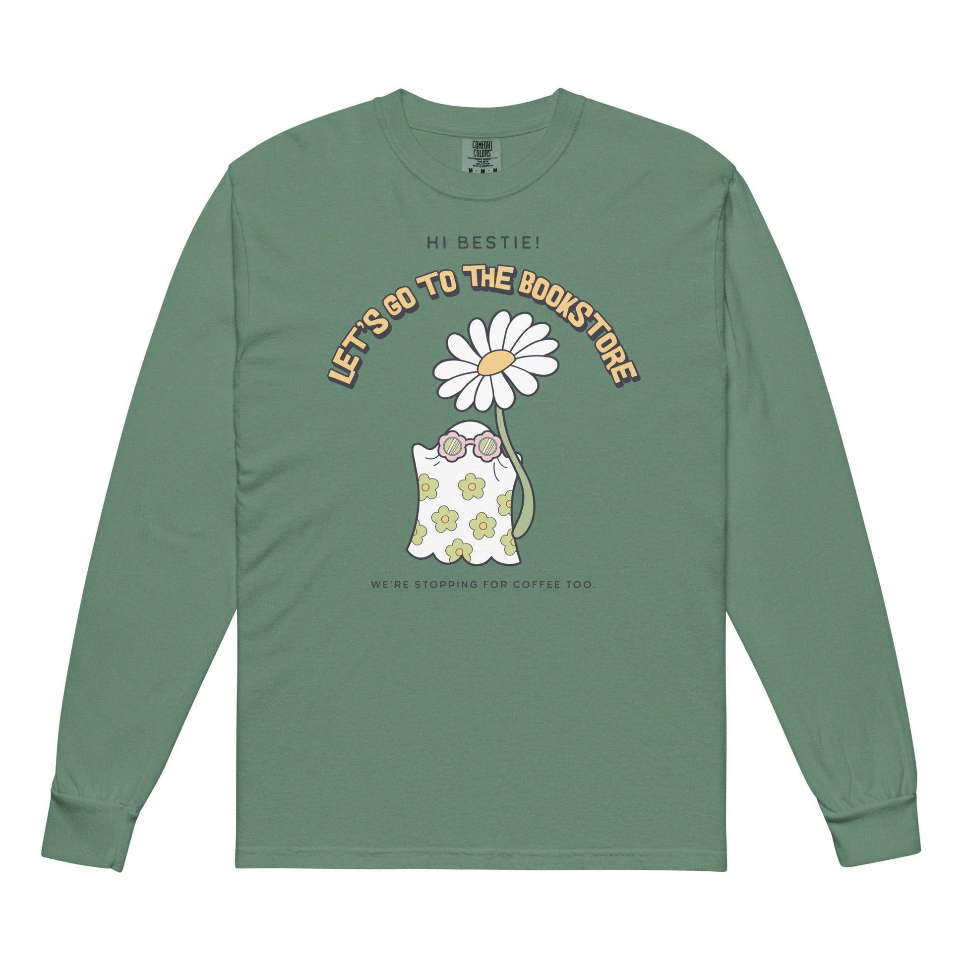 Let's Go to the Bookstore Heavyweight Long Sleeve Shirt - The Bean Workshop - book lovers, bookaholic, halloween, long sleeve shirt