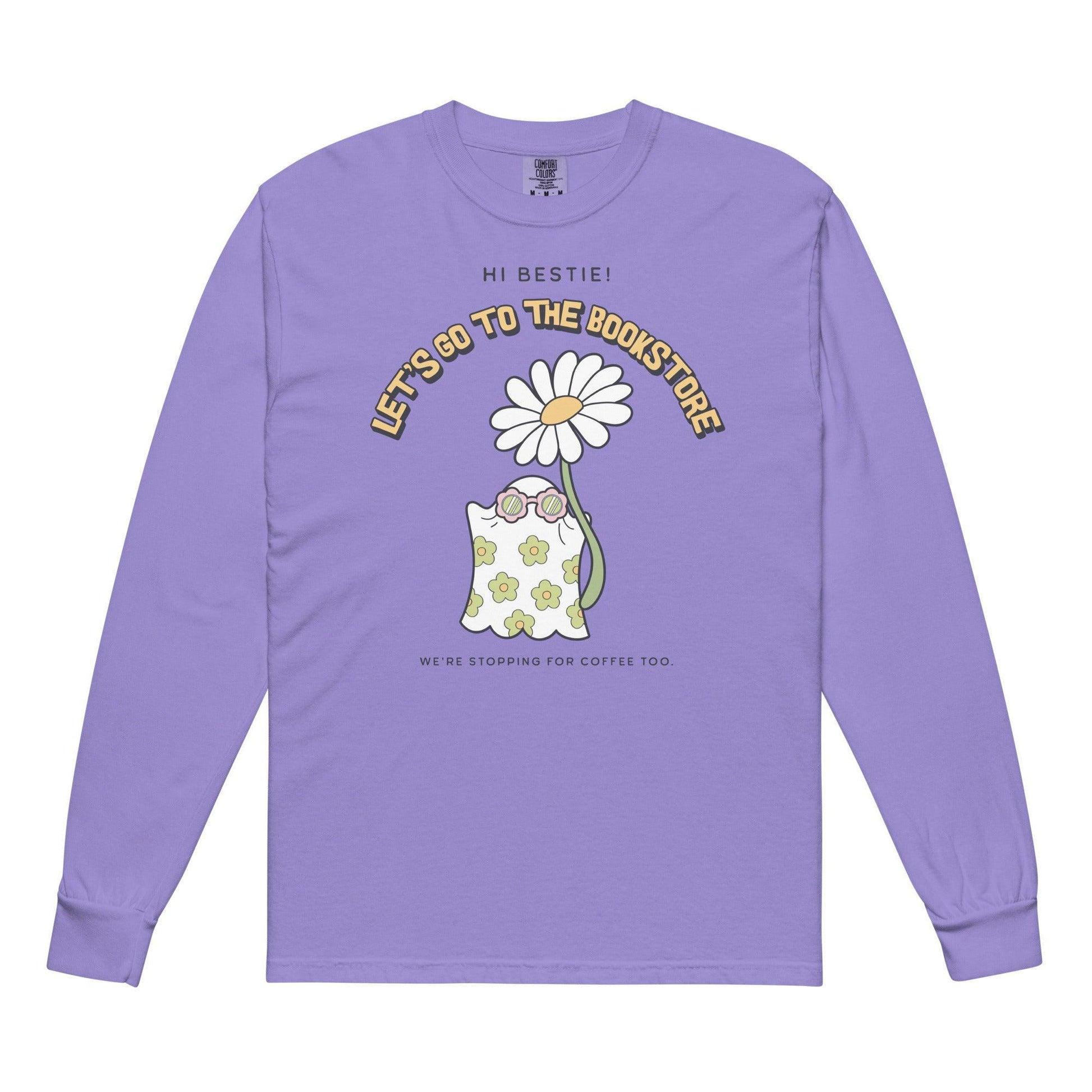 Let's Go to the Bookstore Heavyweight Long Sleeve Shirt - The Bean Workshop - book lovers, bookaholic, halloween, long sleeve shirt