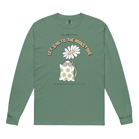 Let's Go to the Bookstore Heavyweight Long Sleeve Shirt - The Bean Workshop - book lovers, bookaholic, halloween, long sleeve shirt