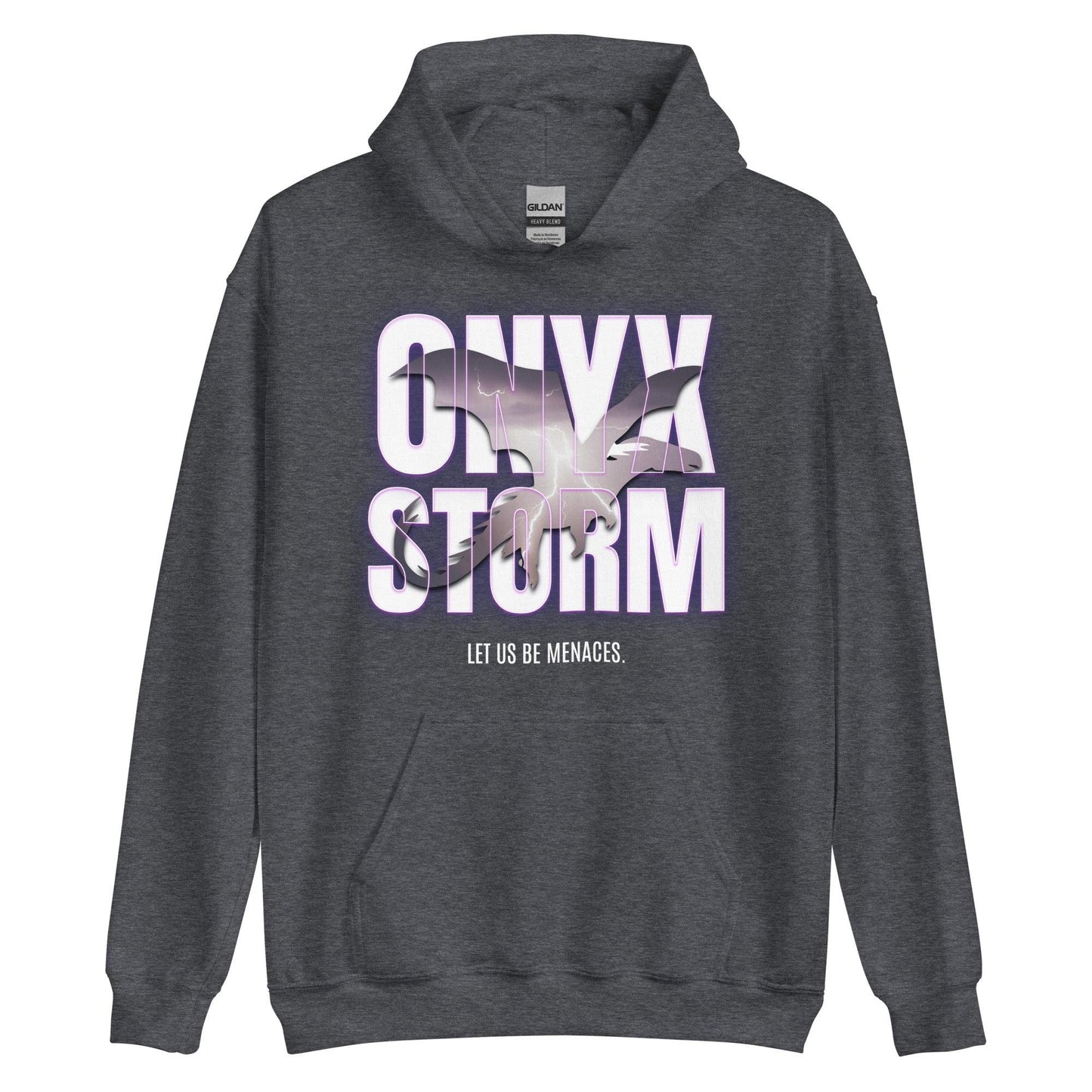 Let Us Be Menaces Onyx Storm Hoodie - The Bean Workshop - fourth wing, hooded sweatshirt, hoodie, iron flame, onyx storm, rebecca yarros