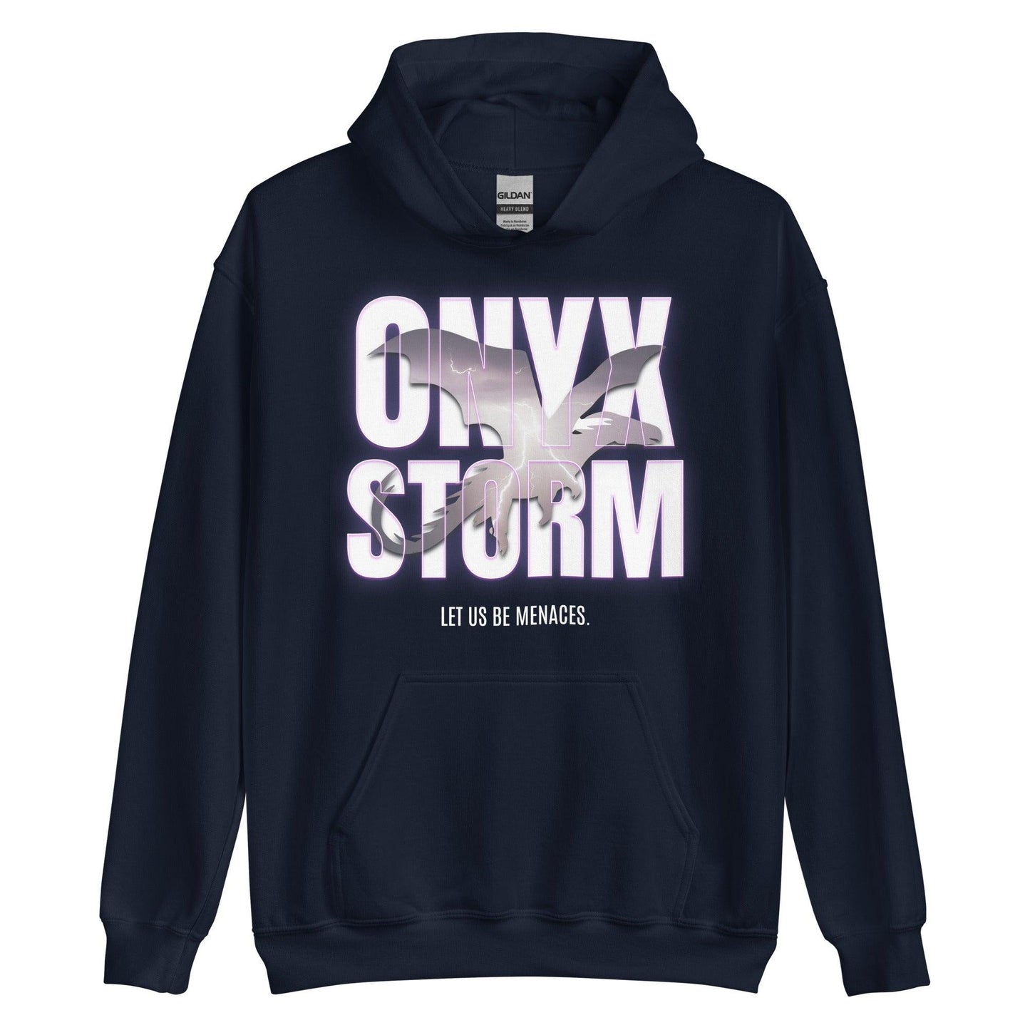 Let Us Be Menaces Onyx Storm Hoodie - The Bean Workshop - fourth wing, hooded sweatshirt, hoodie, iron flame, onyx storm, rebecca yarros