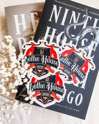 Lethe House Badge Sticker - The Bean Workshop - hellbent, leigh bardugo, ninth house, sticker