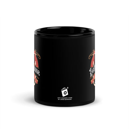 Lethe House Black Glossy Mug - The Bean Workshop - Alex Stern, Book Lover Gift, Bookworm Gift, Collegiate Design, Dark academia gift for readers, Fantasy Book Mug, Leigh Bardugo bookish merch, Lethe House coffee cup, Literary Crest Mug, New Haven, Ninth House mug, We are the Shepherds, Yale secret society