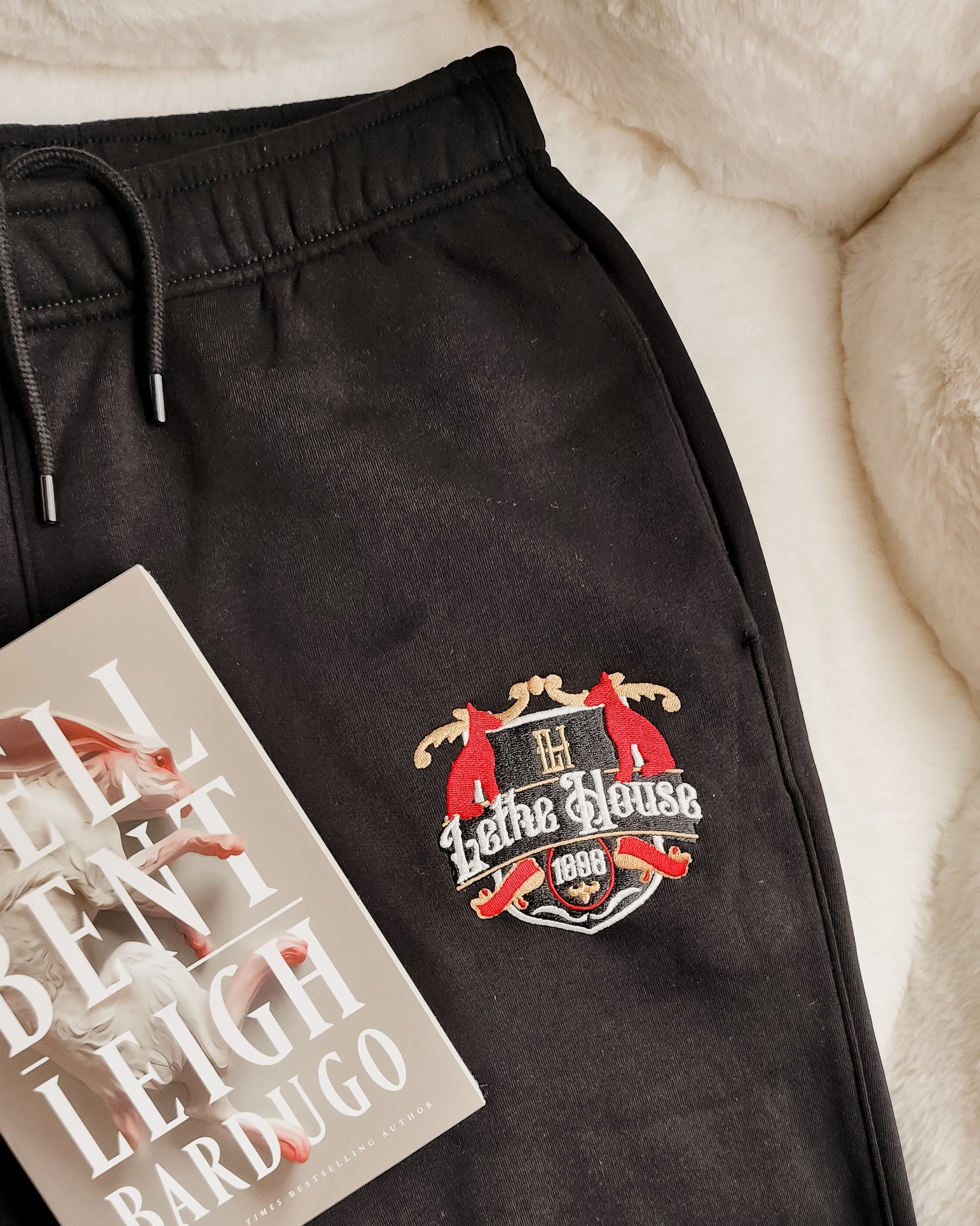 Lethe House Embroidered Sweatpants - The Bean Workshop - leigh bardugo, ninth house, sweatpants