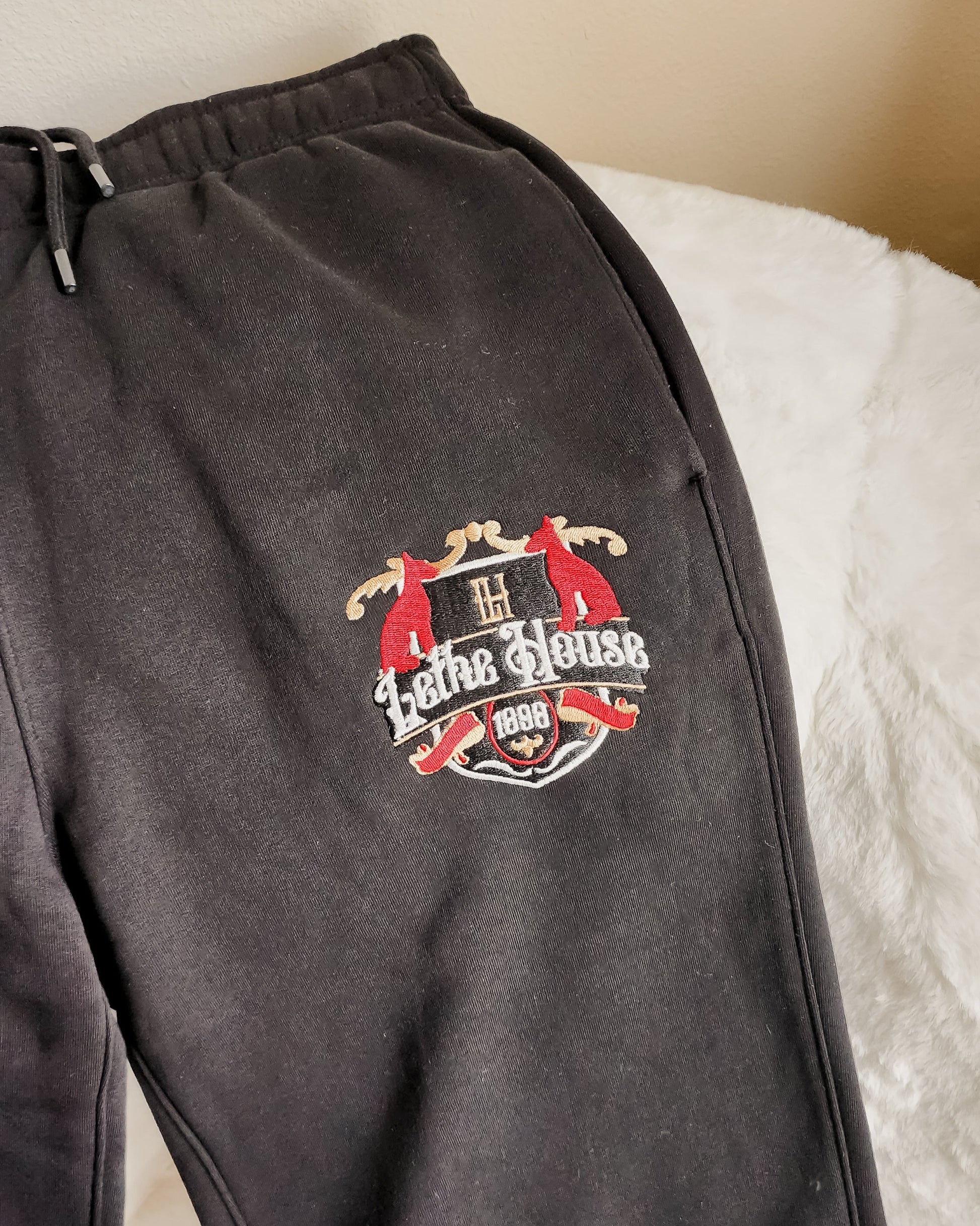 Lethe House Embroidered Sweatpants - The Bean Workshop - leigh bardugo, ninth house, sweatpants
