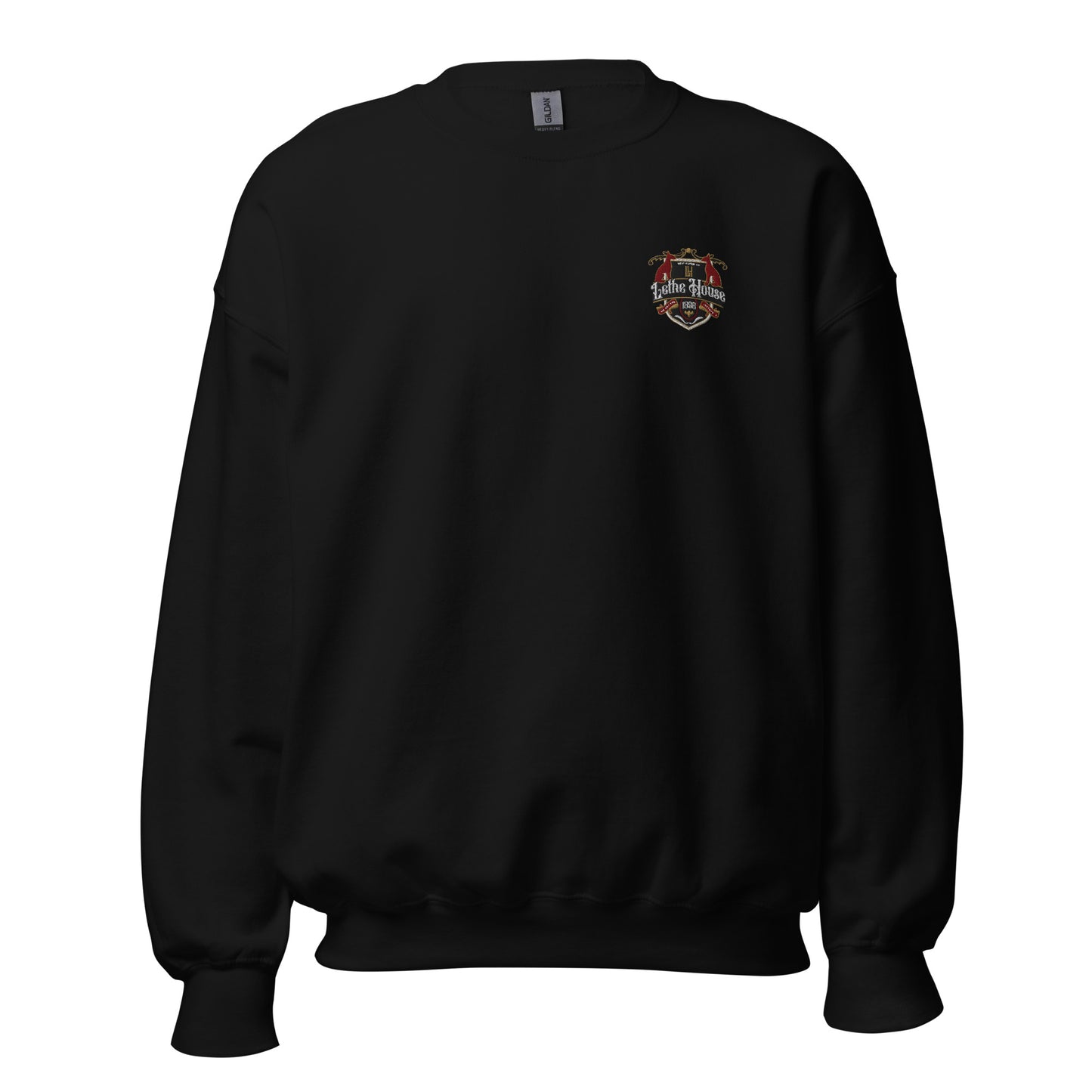 Lethe House Embroidered Sweatshirt - The Bean Workshop - Alex Stern, Book Lover Gift, Collegiate Sweatshirt, Dark Academia Aesthetic, Dark academia apparel for readers, Embroidered Crest, Leigh Bardugo embroidered merch, Leigh Bardugo literary merch, Lethe House crest sweater, Ninth House embroidered sweatshirt, Premium Fan Merch, Subtle bookish clothing, We are the Shepherds, Yale secret society
