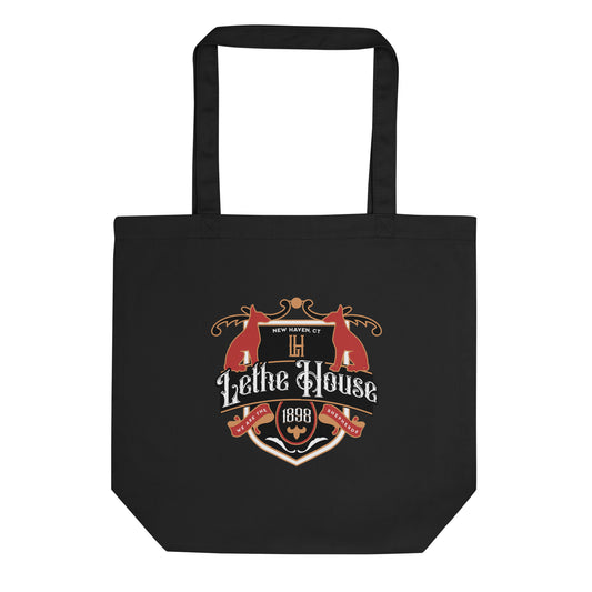 Lethe House Organic Cotton Twill Tote Bag - The Bean Workshop - Alex Stern, Book lover gift, Bookworm Accessory, Collegiate Crest Design, Dark academia accessory, Fantasy Reader, Leigh Bardugo literary merch, Lethe House book bag for readers, Library Bag, New Haven, Ninth House tote bag, We are the Shepherds, Yale secret society tote