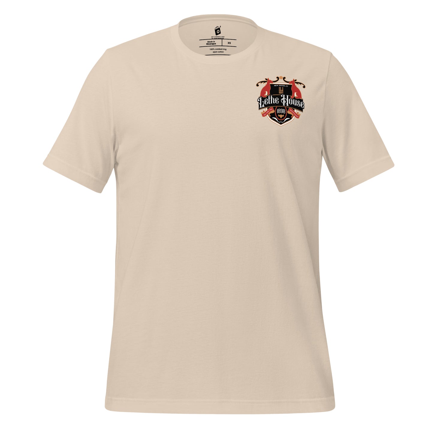 Lethe House T-Shirt - The Bean Workshop - Alex Stern, Book Lover Gift, Bookish Apparel, Collegiate Tee, Dark academia book merch, Fantasy Reader, Leigh Bardugo fan gift, Leigh Bardugo literary merch, Lethe House shirt for readers, New Haven CT, Ninth House T-shirt, Vintage Crest Design, We are the Shepherds, Yale Secret Society