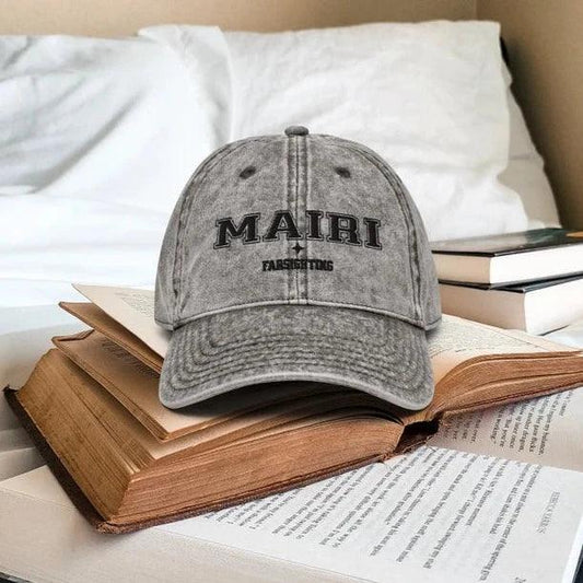 Liam Mairi Embroidered Vintage Cotton Twill Cap - The Bean Workshop - embroidered, hat, rebecca yarros