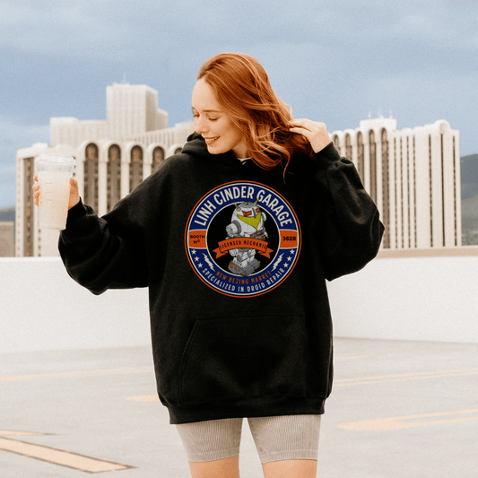 Linh Cinder Garage Hoodie - The Bean Workshop - hoodie, Linh Cinder, Marissa Meyer, The Lunar Chronicles