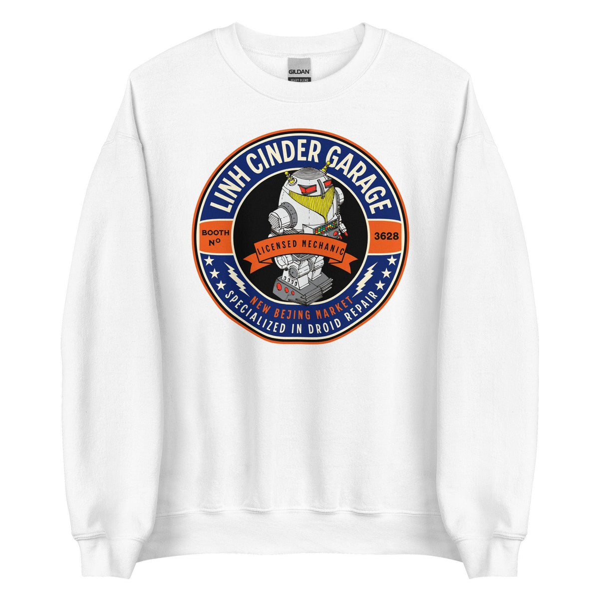 Linh Cinder Garage Sweatshirt - The Bean Workshop - marissa meyer, sweatshirt, tlc