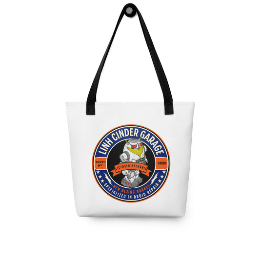 Linh Cinder Garage Tote Bag - The Bean Workshop - Bookish Accesories, Iko, Linh Cinder, Linh Cinder Garage, Marissa Meyer, The Lunar Chronicles, tote, Tote bag