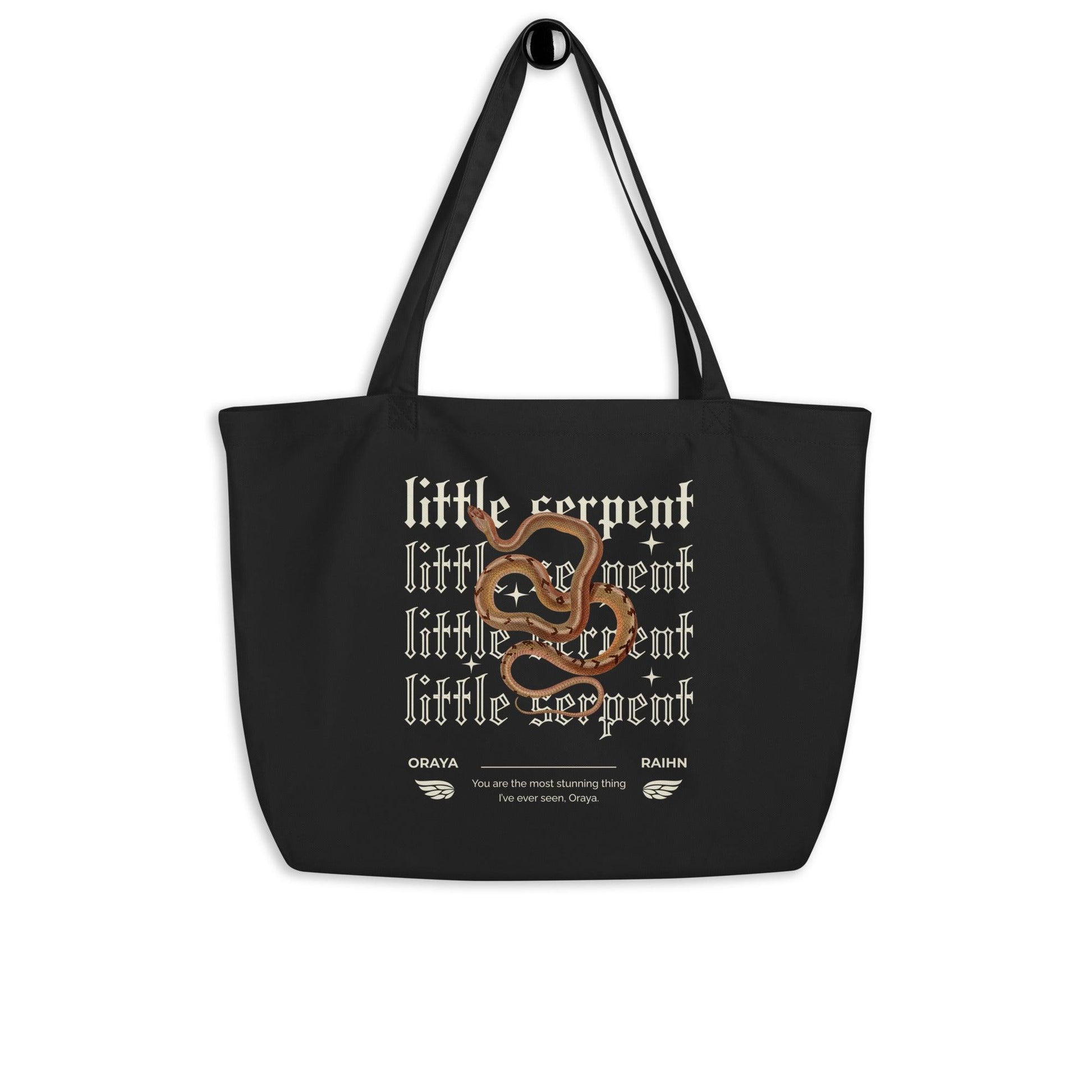Little Serpent Large Organic Cotton Twill Tote Bag - The Bean Workshop - bag, carissa broadbent, the serpent and the wings of night, tote