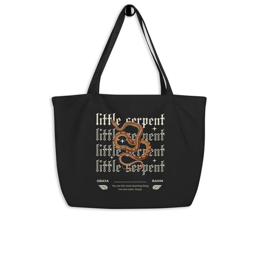 Little Serpent Large Organic Cotton Twill Tote Bag - The Bean Workshop - bag, carissa broadbent, the serpent and the wings of night, tote