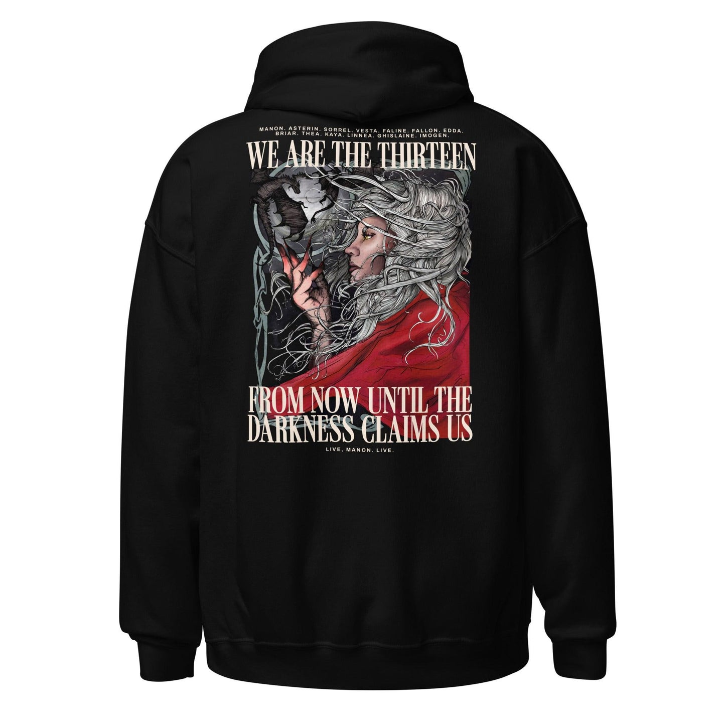 Live, Manon Live Hoodie - The Bean Workshop - hoodie, manon blackbeak, sarah j. maas, the thirteen, tog