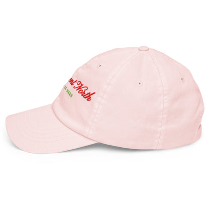 Magnificent North Pastel Embroidered Baseball Hat - The Bean Workshop - Baseball Cap, Embroidered Script Lettering, Magnificent North Pastel Baseball Hat Baseball Cap for Book Lovers, Once Upon a Broken Heart, Once Upon a Broken Heart Fan Gift, Pastel Sky Blue Colorway, Pastel Storybook, Self-Fabric Strap Detail, Stephanie Garber, Sunny Day Accessory, Travel Ready Style, Whimsical Celestial