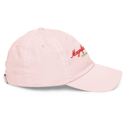 Magnificent North Pastel Embroidered Baseball Hat - The Bean Workshop - Baseball Cap, Embroidered Script Lettering, Magnificent North Pastel Baseball Hat Baseball Cap for Book Lovers, Once Upon a Broken Heart, Once Upon a Broken Heart Fan Gift, Pastel Sky Blue Colorway, Pastel Storybook, Self-Fabric Strap Detail, Stephanie Garber, Sunny Day Accessory, Travel Ready Style, Whimsical Celestial