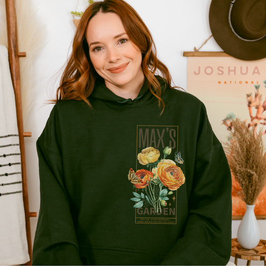 Max's Garden Hoodie - The Bean Workshop - Bookish Fashion, Carissa Broadbent, Daughter of No Worlds, Fandom Merch, hoodie, Max's Garden