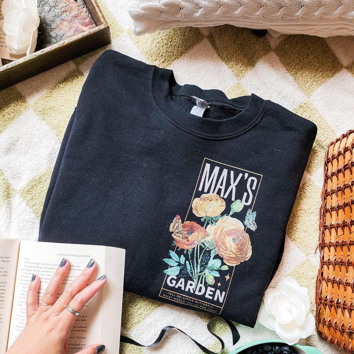 Max's Garden Sweatshirt - The Bean Workshop - carissa broadbent, Crew neck, daughter of no worlds, DTG, Men's Clothing, Regular fit, sweatshirt, Sweatshirts, Unisex, Women's Clothing