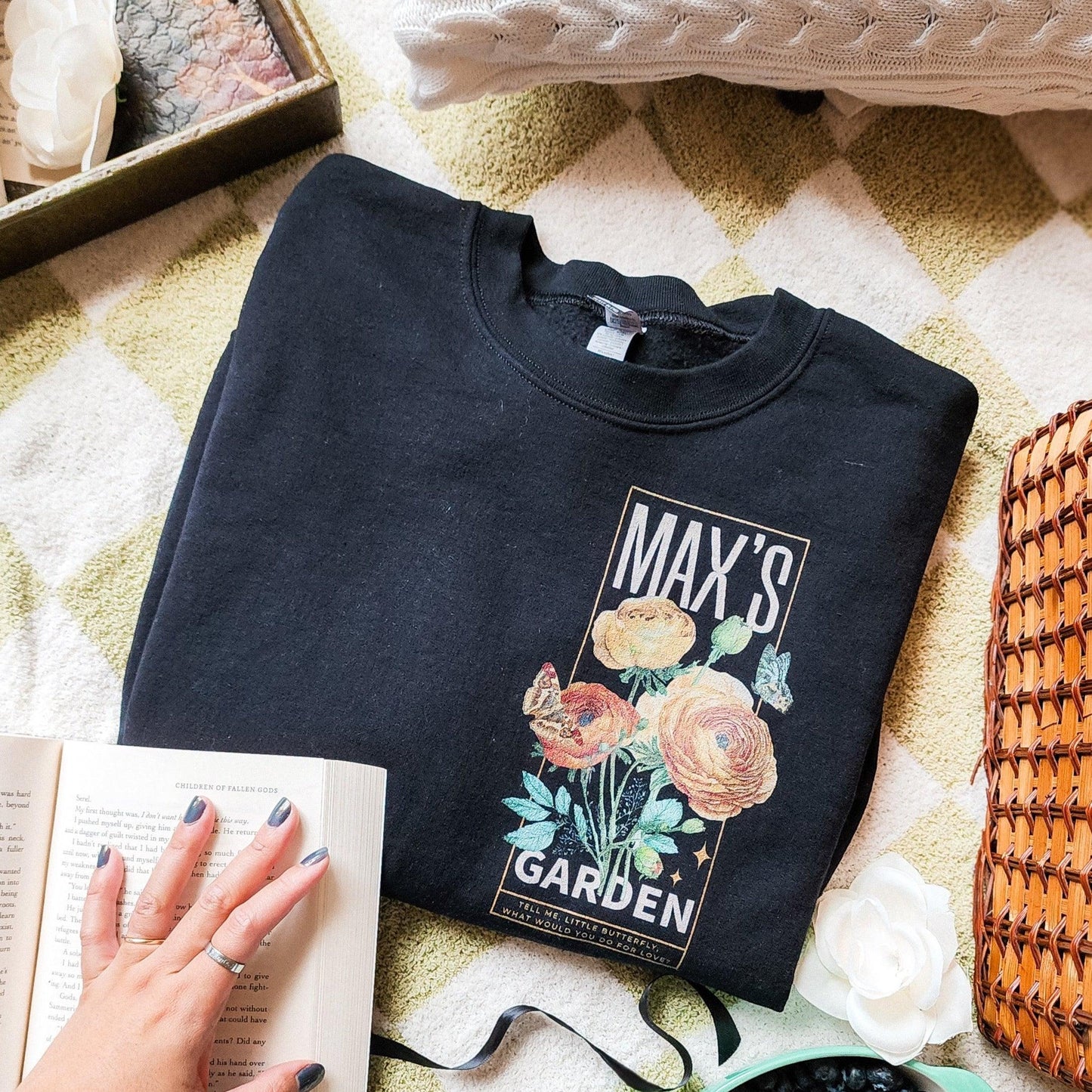 Max's Garden Sweatshirt - The Bean Workshop - carissa broadbent, Crew neck, daughter of no worlds, DTG, Men's Clothing, Regular fit, sweatshirt, Sweatshirts, Unisex, Women's Clothing