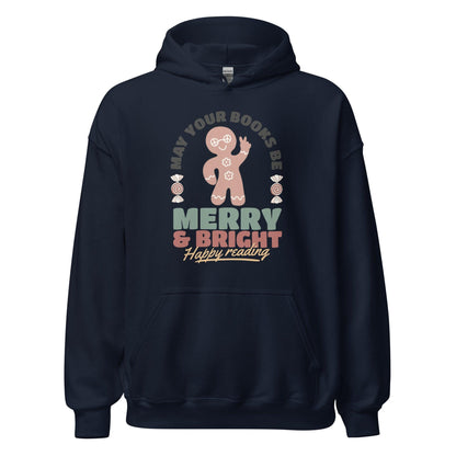 May Your Books Be Merry & Bright Hoodie - The Bean Workshop - bookish, christmas, hoodie