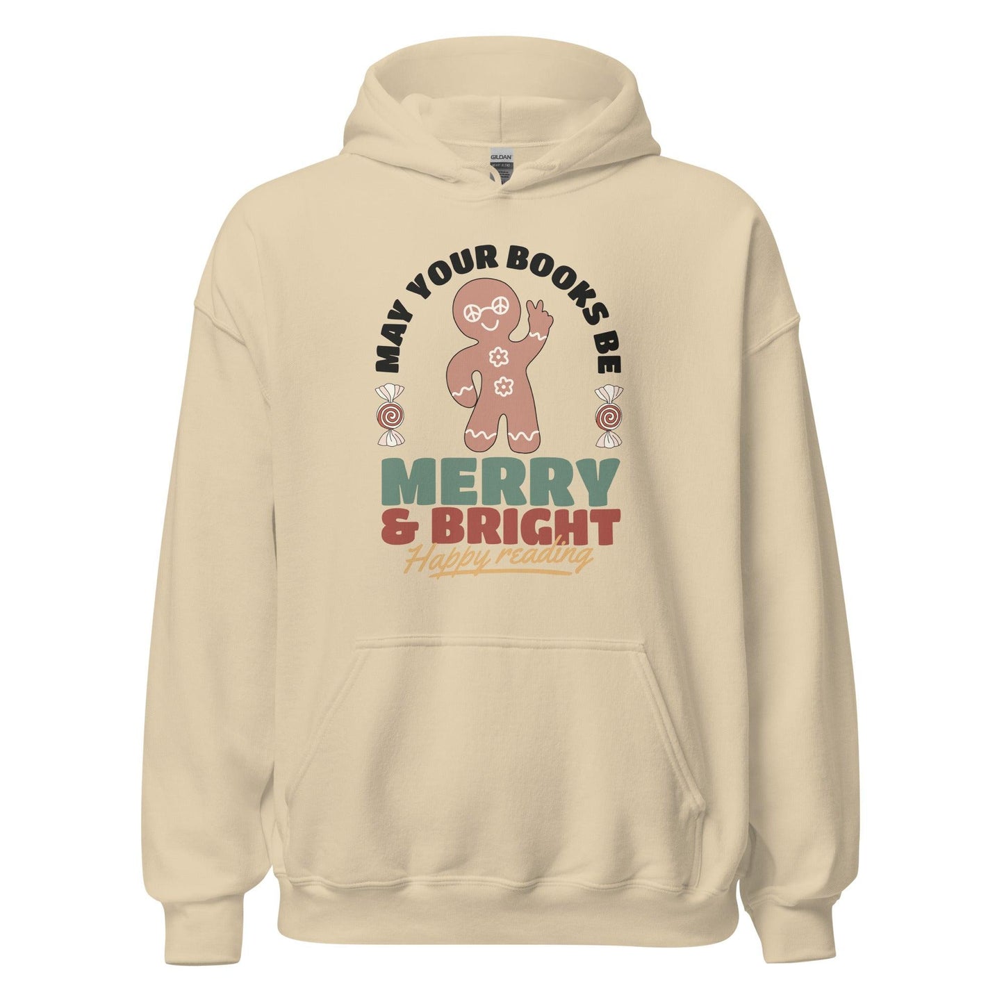 May Your Books Be Merry & Bright Hoodie - The Bean Workshop - bookish, christmas, hoodie
