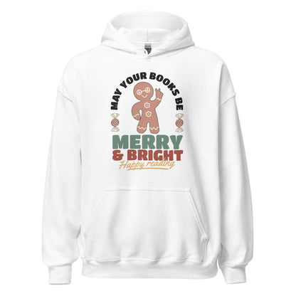 May Your Books Be Merry & Bright Hoodie - The Bean Workshop - bookish, christmas, hoodie