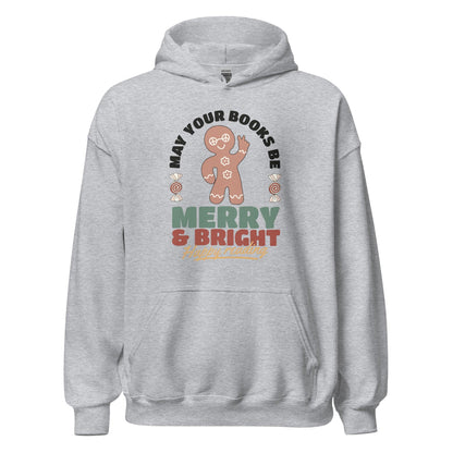 May Your Books Be Merry & Bright Hoodie - The Bean Workshop - bookish, christmas, hoodie