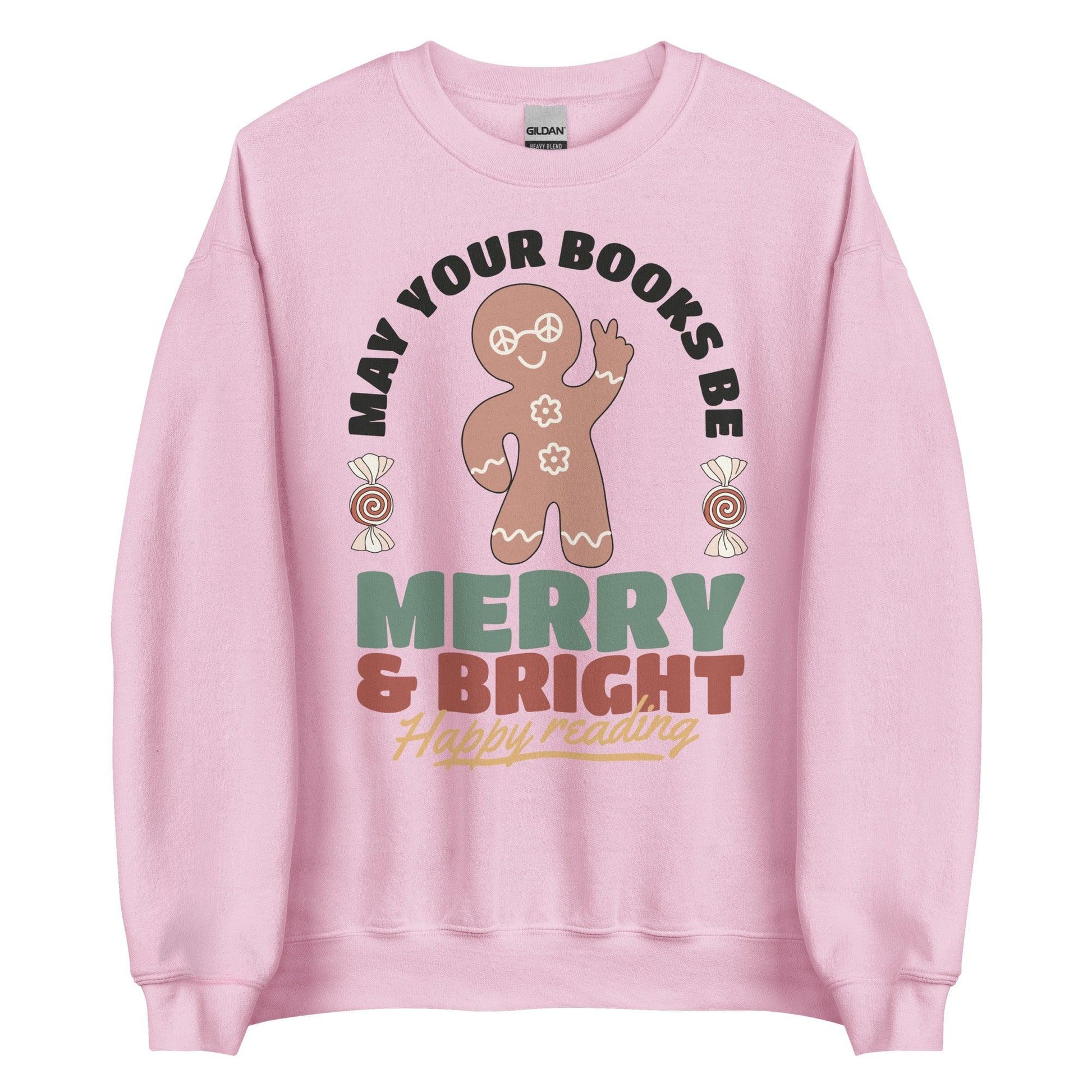 May Your Books Be Merry & Bright Sweater - The Bean Workshop - book lover, bookish, christmas, sweatshirt