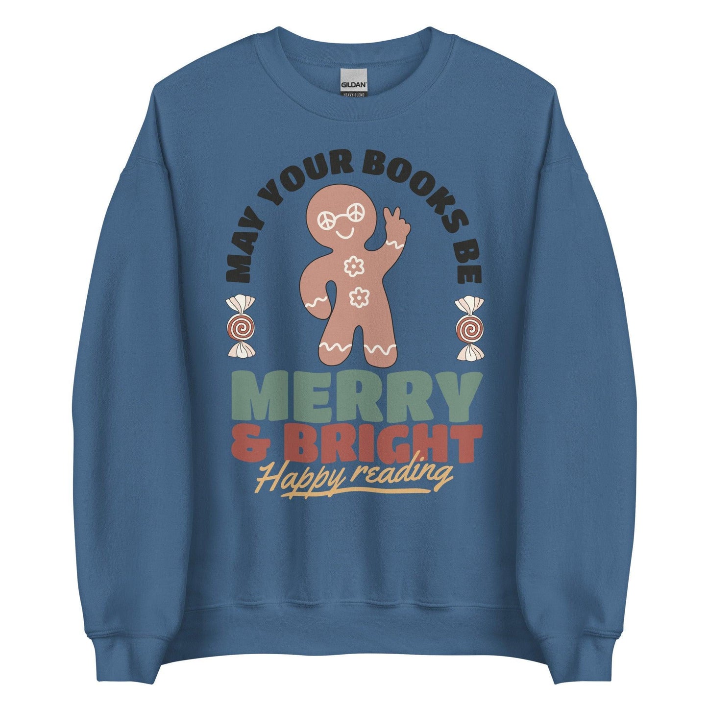 May Your Books Be Merry & Bright Sweater - The Bean Workshop - book lover, bookish, christmas, sweatshirt